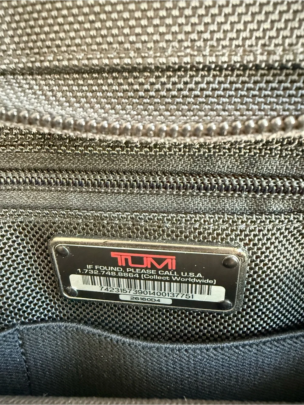 TUMI Alpha 26160D4 Black Ballistic Nylon Expandable Laptop Briefcase